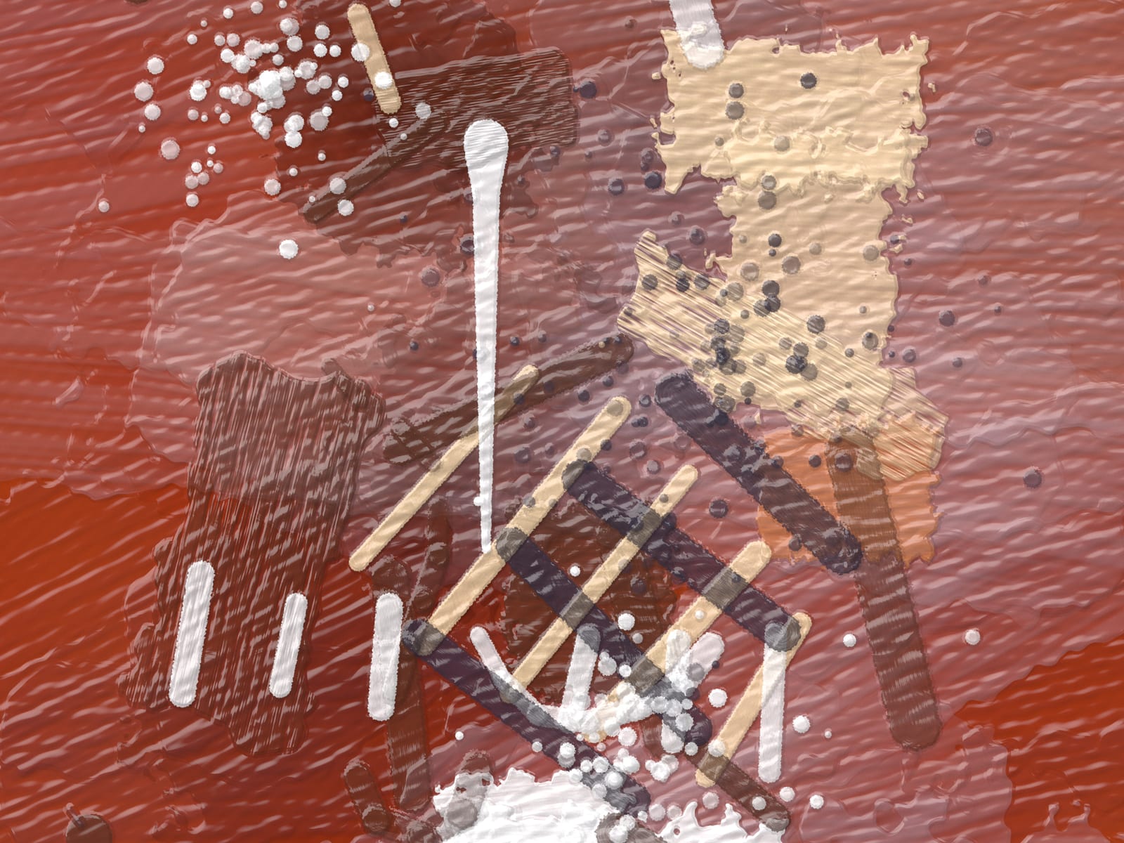 Close-up detail of Boho Ochre No. 001 at print size