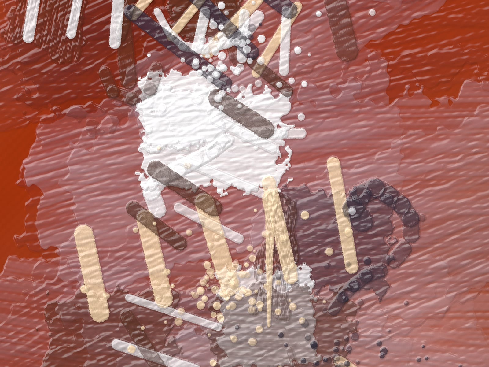 Second close-up of Boho Ochre No. 001 at print size, another area of the artwork