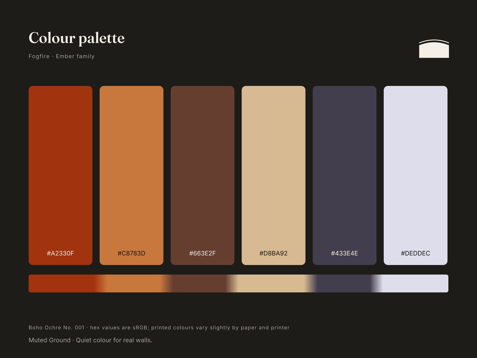 Colour palette of Boho Ochre No. 001