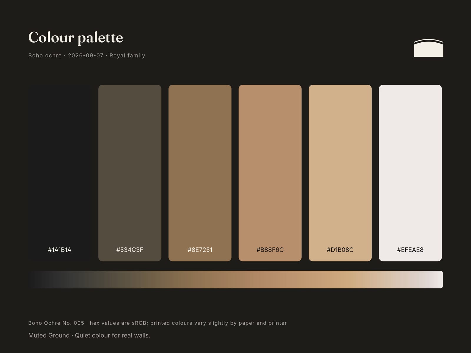 Colour palette of Boho Ochre No. 005