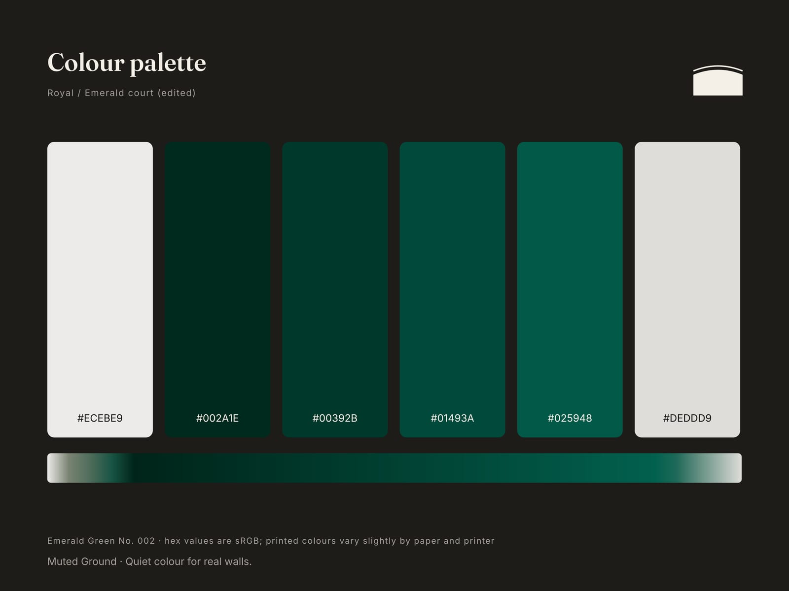 Colour palette of Emerald Green No. 002