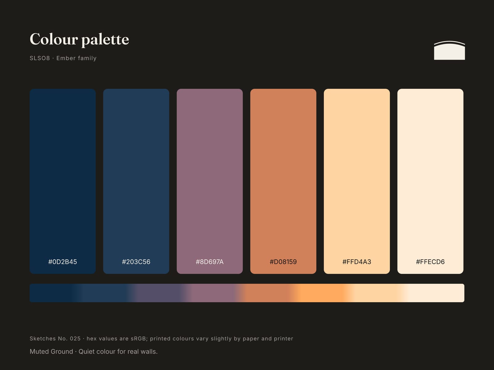 Colour palette of Sketches No. 025: soft peach and warm grayish-mauve tones